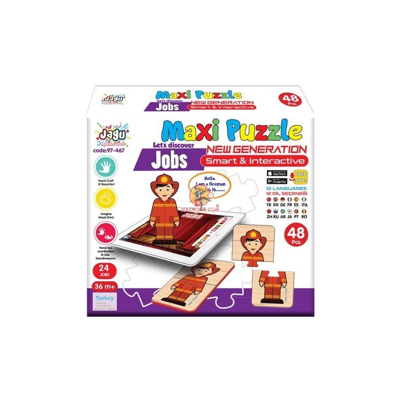 Puzzle- Les Métiers-Animé par Smartphone - 48 PCS