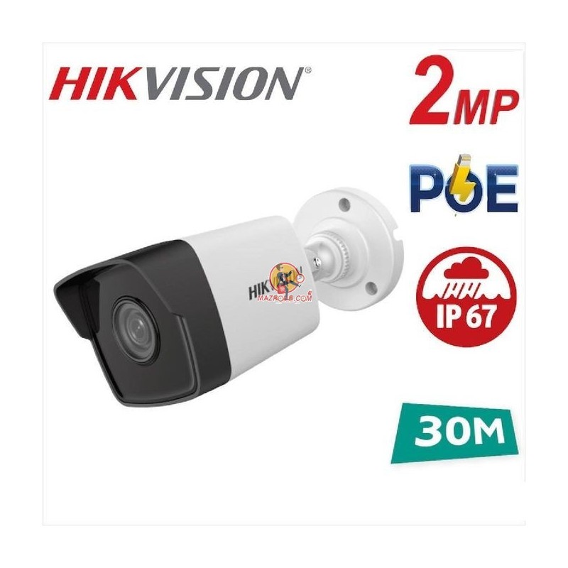 Hikvision Caméra Surveillance Tube IP POE - 2MP - 30M