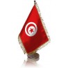 Fanion de bureau Tunisie avec socle en bois