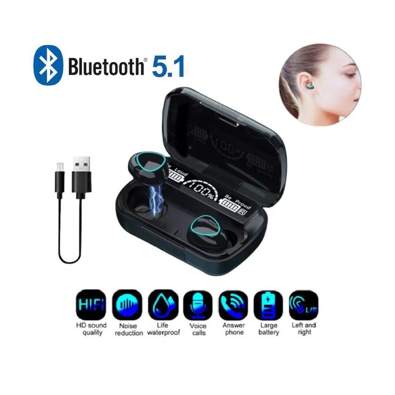 Kit Écouteur Bluetooth 5.1 - Sans Fil - avec afficheur