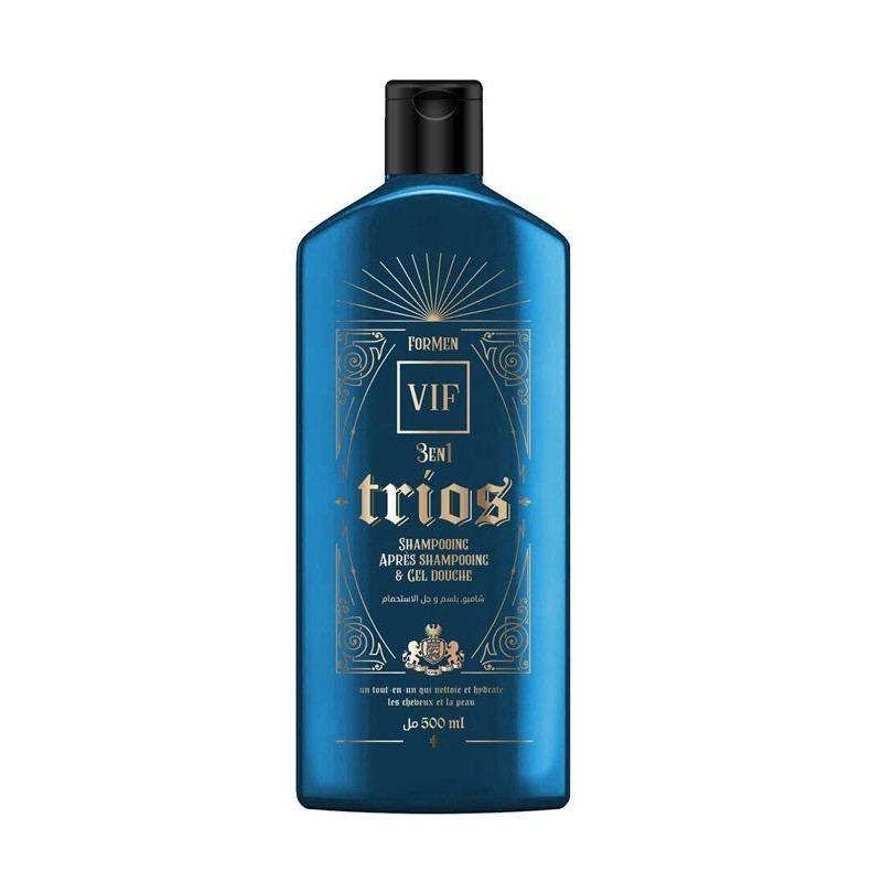 TRIOS 3en1 shampoing, après shampoing et gel douche 500ml