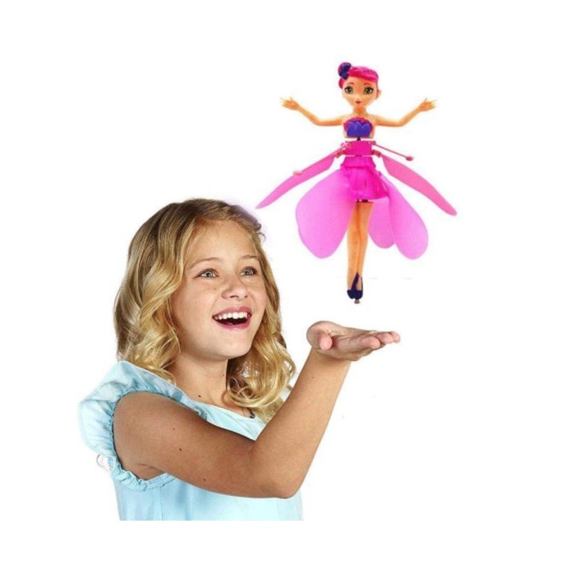 Mini poupée princesse fée volante avec détection de main infrarouge