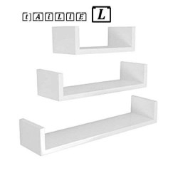 Trio étagères décoratifs mdf laqué Blanc