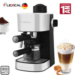 LEXICAL Machine à café-Cafetière expresso Avec mousseur à lait-Inox-LEM-0601-Garantie1An