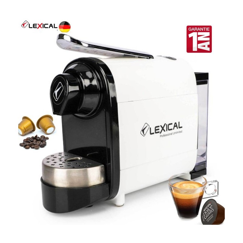 LEXICAL Machine à café à Tout les capsule 20 BAR -Blanc - Multifonction - LEM-0610-1400W