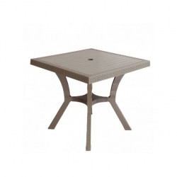 Sotufab Table chopin - carrée - rotin - Taupe