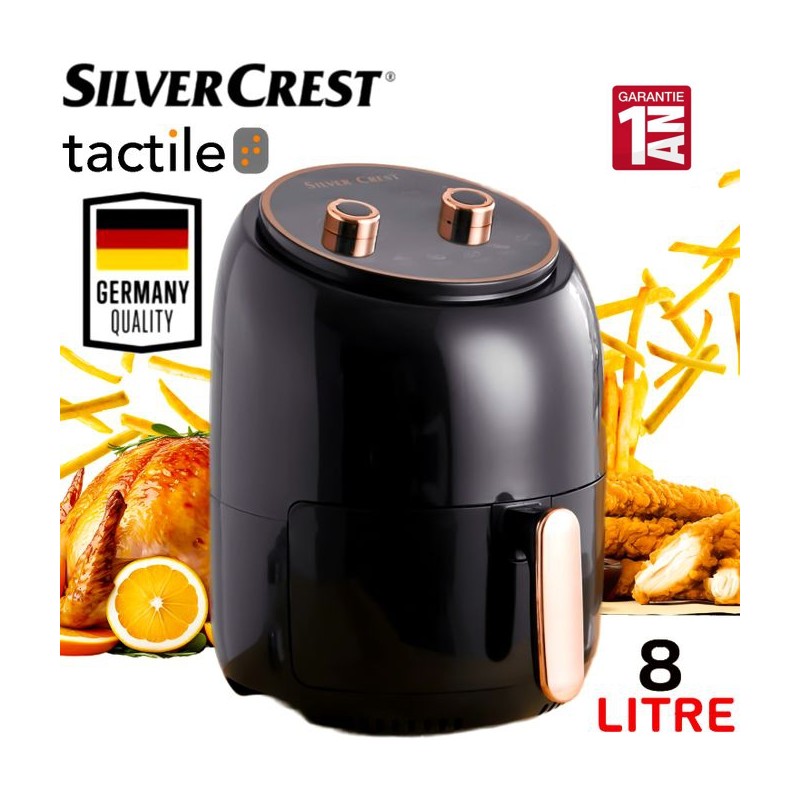SilverCrest Friteuse Sans Huile - Faible En Matières Grasses- 8Litre -2400W-Garantie 1 an