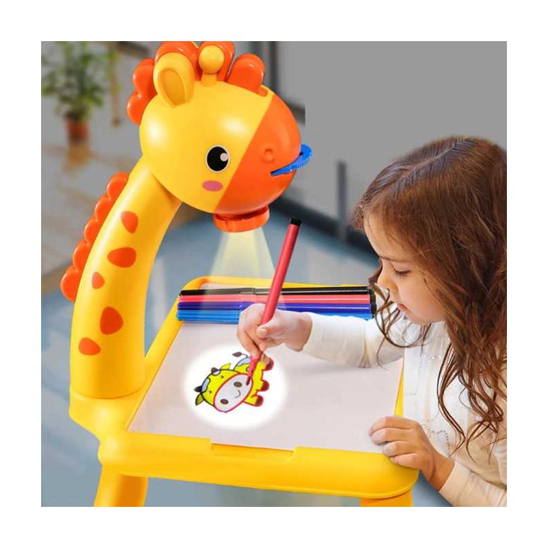 Tableau de dessin interactif de dessin pour enfants avec projecteur et crayons