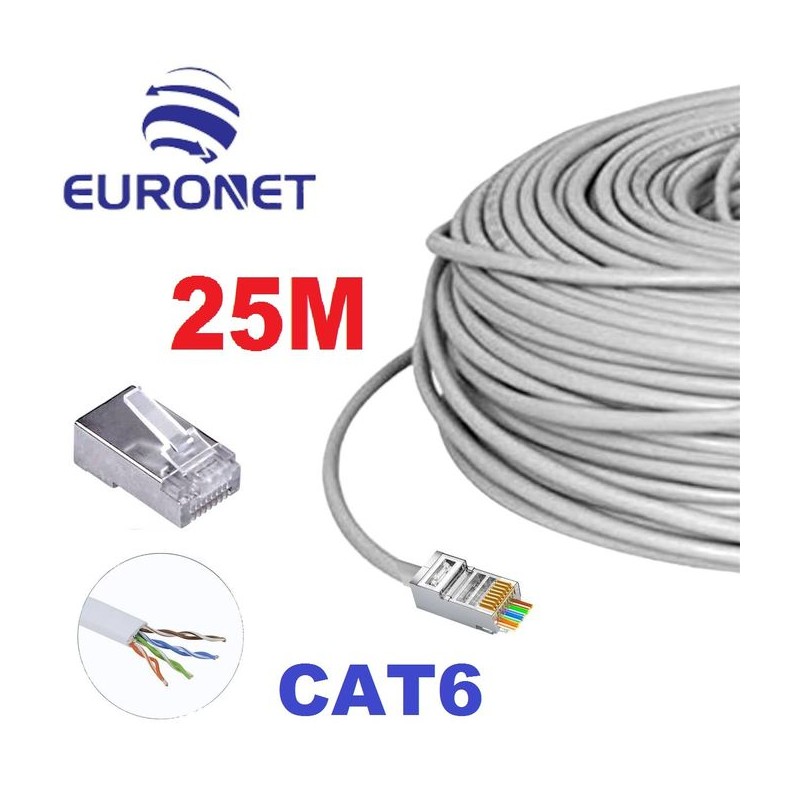 Euronet Câble réseau informatique - CAT6 - 25 mètres