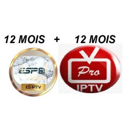 Pack 12 mois ESIPTV PRO PLUS + 12 mois PRO IPTV