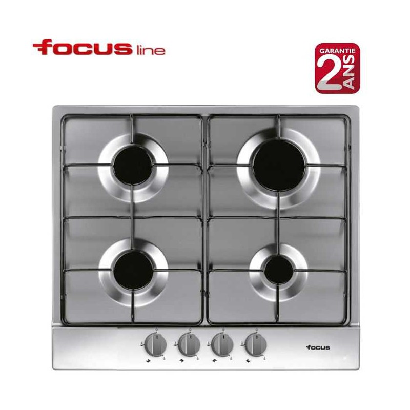 Focus Plaque Encastrable - 4 Feux - 60 Cm - Inox - Garantie 2 Ans