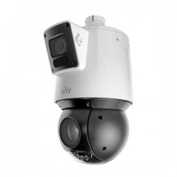 Caméra UNV PTZ réseau à double objectif COLORVU 4MP + 4MP