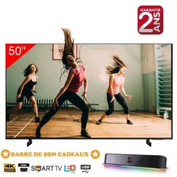 Samsung TV Crystal UHD 50 Serie 7 Avec Barre De Son Cadeaux