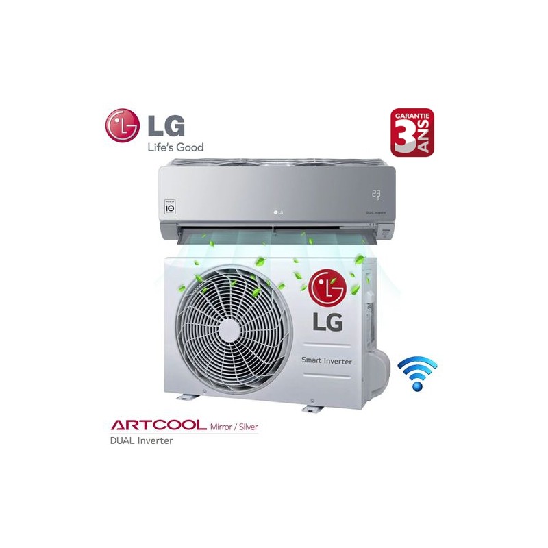 LG Climatiseur-ARTCOOL-MIRROR-Réversible 12000BTU-WiFi-Chaud/Froid-Garantie 3ans