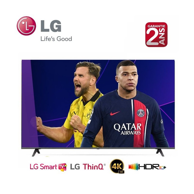 LG Téléviseur 50" UHD 4K Smart AI THINQ + Récepteur Intégré - 50UQ80006LD - Garantie 2 ans