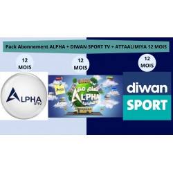 Pack Abonnement ALPHA + DIWAN SPORT TV + ATTAALIMIYA 12 MOIS