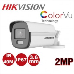 Hikvision Caméra Suveillance Tube HD - 2MP - 40M - color vu - full color