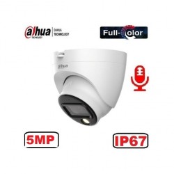Dahua Caméra Surveillance Dome HD - 5MP + Micro - color vu - full color