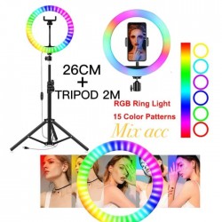 RING LIGHT RGB 26 CM + 2M TRÉPIED