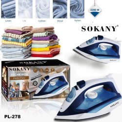 Sokany Fer À Repasser À Vapeur-2200 W-Plaque En Céramique -Bleu&Blanc -PL-278