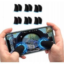 Everstro 6 pair (12 pc) Mobile jeu doigt gants pour Gamer - Noir