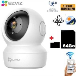 Caméra surveillance WIFI - 1080P - Suivi mouvement - Autotracking + Carte Micro SD 64Go