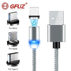 Câble Magnétique - 3en1 - Compatible avec Micro USB V8 -Type C - iPhone GFUZ