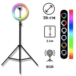 Ring Light avec Support 2.1 mètre Reglable - LED RGB - multicolors et blanc degradé