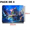 Pack 4 Tapis Souris - gamer - 25x20cm