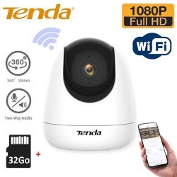 Caméra surveillance WIFI - 2MP - 360° + carte memoire 32Go