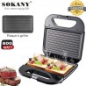 Appareil grill - Panini - Viande - Légumes - 800W - Noir - sk-bbq-830