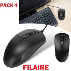 Pack 4 Souris Optique - filaire - USB