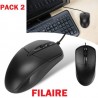 Pack 2 Souris Optique - filaire - USB