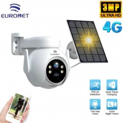 Caméra surveillance WIFI - 3MP - 4G - a energie solaire - full color - colorvu ( marque euronet )