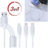 câble USB de charge - pour iphone - Micro USB V8 - Type C - 3en1