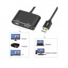 Convertisseur USB vers HDMI et VGA  1080 Double affichage