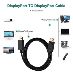 Cable DisplayPort 1.4 - Longueur 1.5 Mètres - Couleur Noir