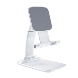 Support GSM Pliable et Réglable avec Base antidérapante Blanc