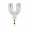 Adaptateur Casque Jack vers 2xJack - PC vers GSM