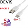 Pack de 2 Câble chargeur USB - Type C - 5A