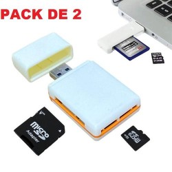 Pack de 2 Lecteur de carte mémoire multifonctions - USB 2.0