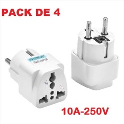 Pack 4 Adaptateur - Secteur universel - 10A - 250V