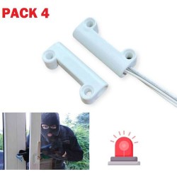 Pack 4 Contact D'ouverture Plastique Filaire - Magnétique