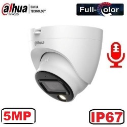 Caméra Surveillance Dome HD - 5MP + Micro - color vu - full color