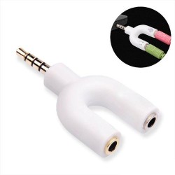 Adaptateur Casque Jack vers 2xJack - PC vers GSM