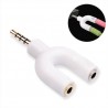 Adaptateur Casque Jack vers 2xJack - PC vers GSM