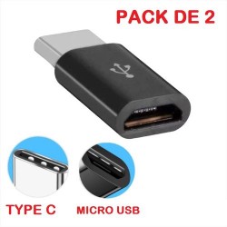 Pack 2 Adaptateur TYPE C vers Micro USB V8