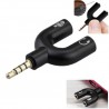 Adaptateur Casque Jack vers 2xJack - PC vers GSM