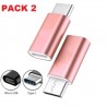 Pack 2 Adaptateur TYPE C vers Micro USB V8