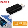 Pack 2 Adaptateur Iphone Lightning vers micro USB V8